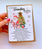 Personalised Christmas Teacher Gold Star Pin Badge