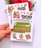 Personalised Teacher Christmas Scratch Card Holder
