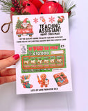 Personalised Teacher Christmas Scratch Card Holder