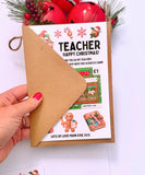 Personalised Teacher Christmas Scratch Card Holder