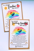 Personalised Thank You Teacher Heart Badge