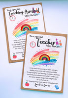 Personalised Thank You Teacher Rainbow Badge