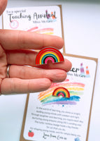 Personalised Thank You Teacher Rainbow Badge