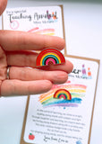 Personalised Thank You Teacher Rainbow Badge