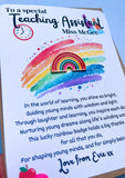 Personalised Thank You Teacher Rainbow Badge