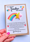 Personalised Thank You Teacher Lucky Pocket Star