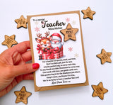 Personalised Christmas Teacher Little Pocket Star Hug