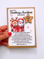 Personalised Christmas Teacher Little Pocket Star Hug