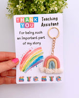 Teacher Woven Rainbow Keyring