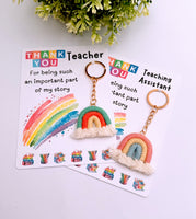 Teacher Woven Rainbow Keyring