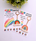 Teacher Woven Rainbow Keyring