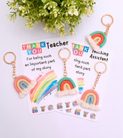 Teacher Woven Rainbow Keyring