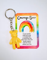 Courage Bear Keyring - Marble Effect Design