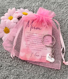 Mum Keyring Charm and Poem Card