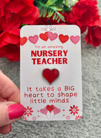 Teacher Heart Gift Badge - End Of Year Gift