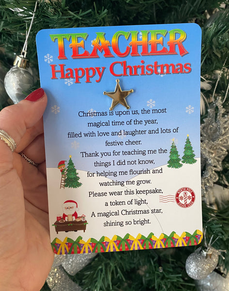 Teacher Star Badge Christmas Gift