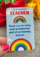 Teacher Rainbow Gift Badge - End Of Year Gift